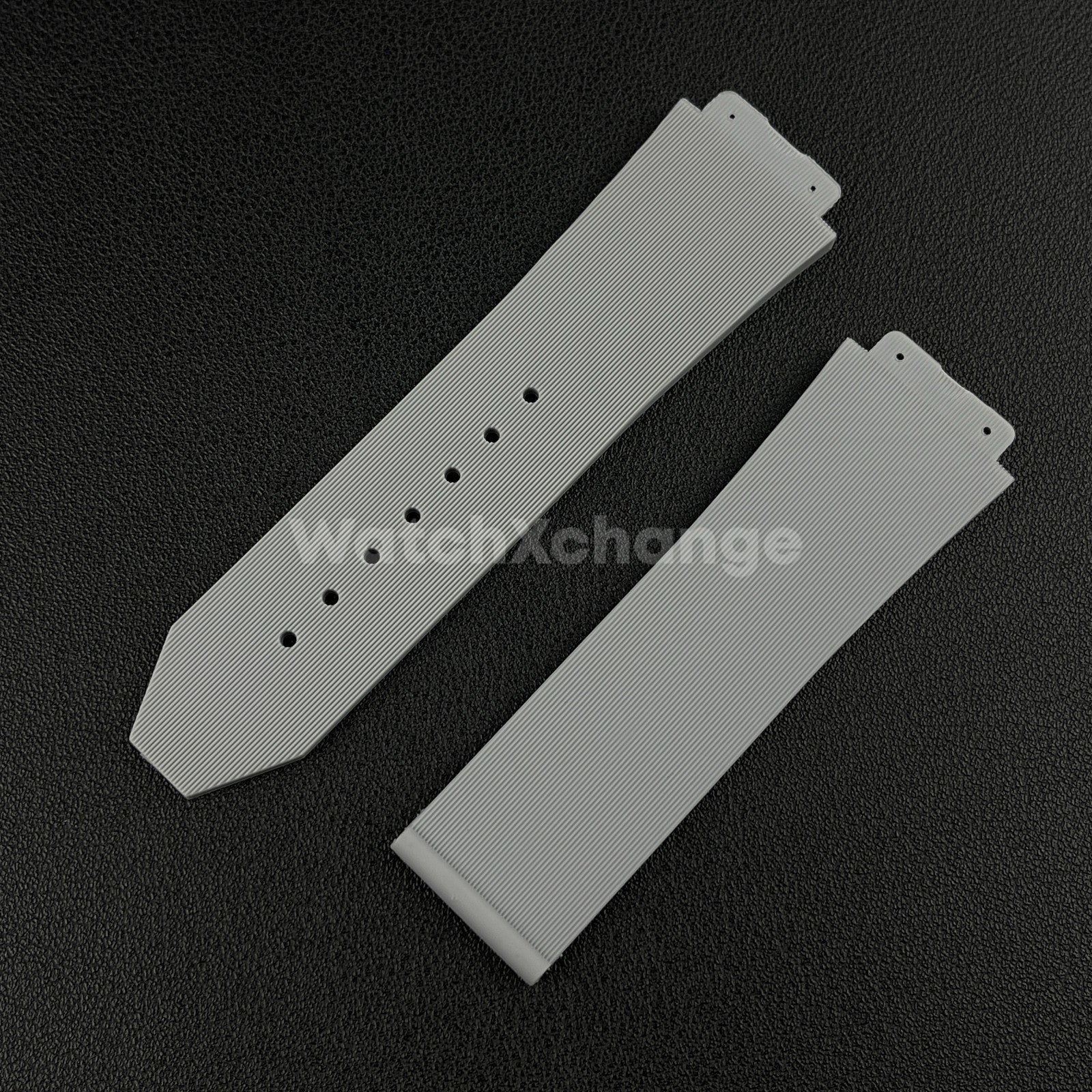 Grey Rubber Silicone Watch Strap Waterproof Band 26*19mm Fit HUBLOT BIG BANG