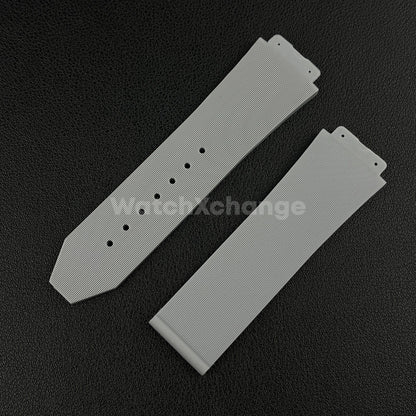 Grey Rubber Silicone Watch Strap Waterproof Band 26*19mm Fit HUBLOT BIG BANG