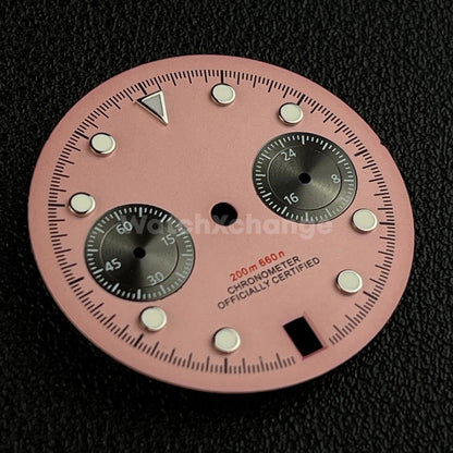 Pink 30mm Watch Dial Face Accessory for VK64 Quartz Movement