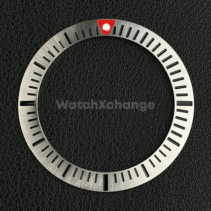 41mm Silver & Red Stainless Steel Bezel Insert Seiko King Prospex Samurai SRPF