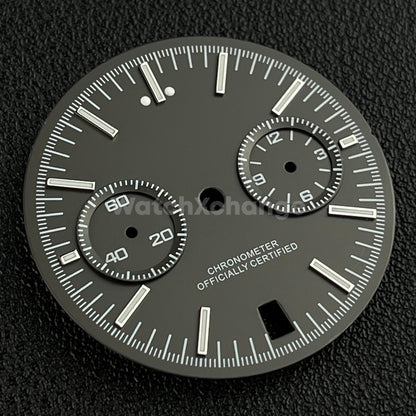 Grey 31.5mm Modified Watch Dial Accessory for VK64 Quartz Movement