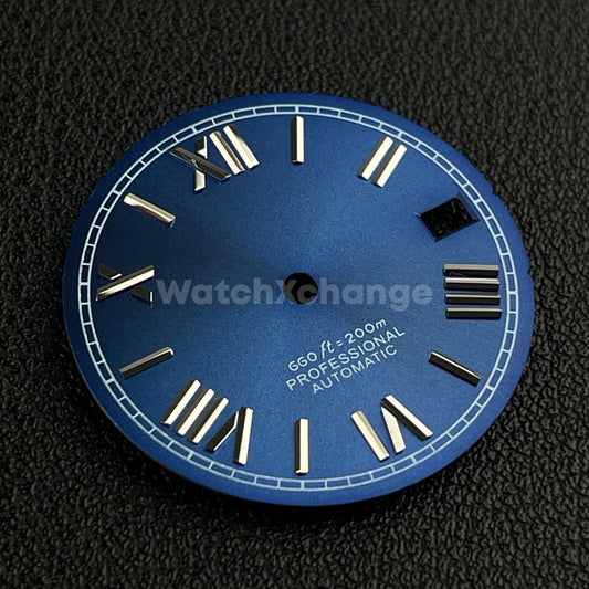 28.5mm Blue Roman Numeral Watch Dial for SEIKO NH35 4R35 Movements