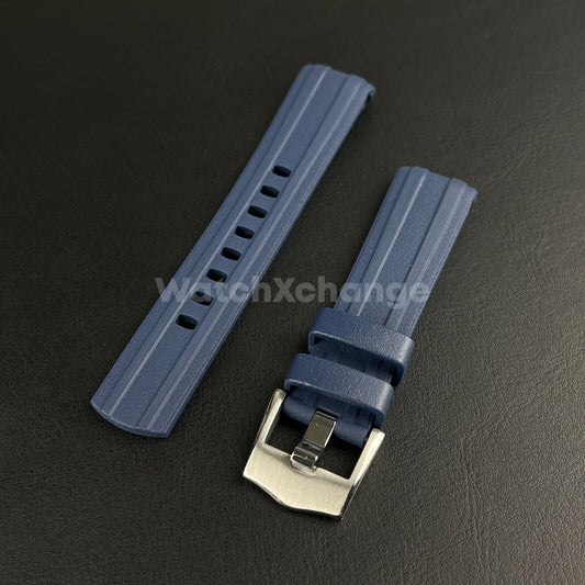 Blue Rubber Watch Strap For Omega Seamaster 300 AT150 Watchband Watch