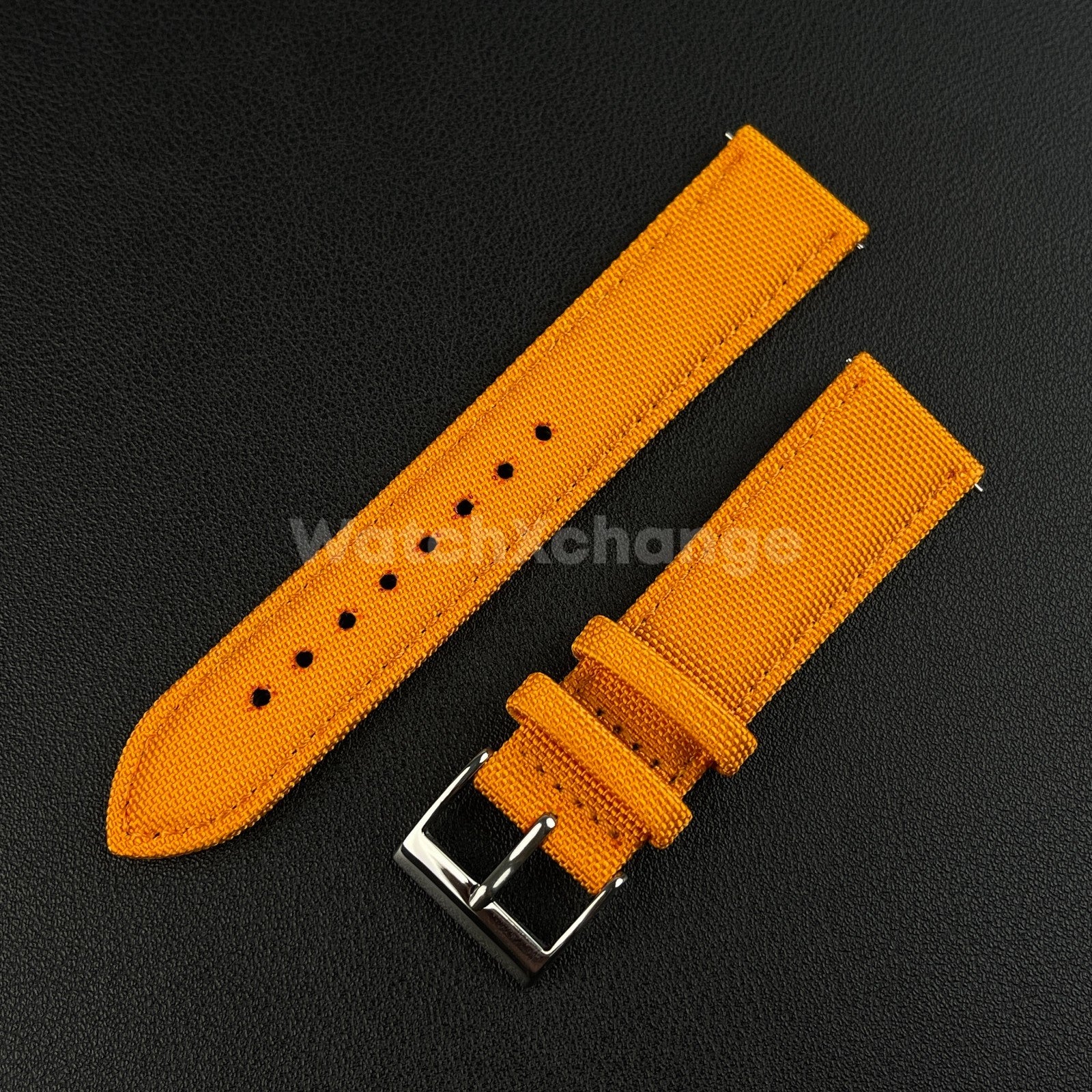Orange Watch Strap Band Nylon Canvas Sailcloth Quick Release 20mm 22mm 24mm