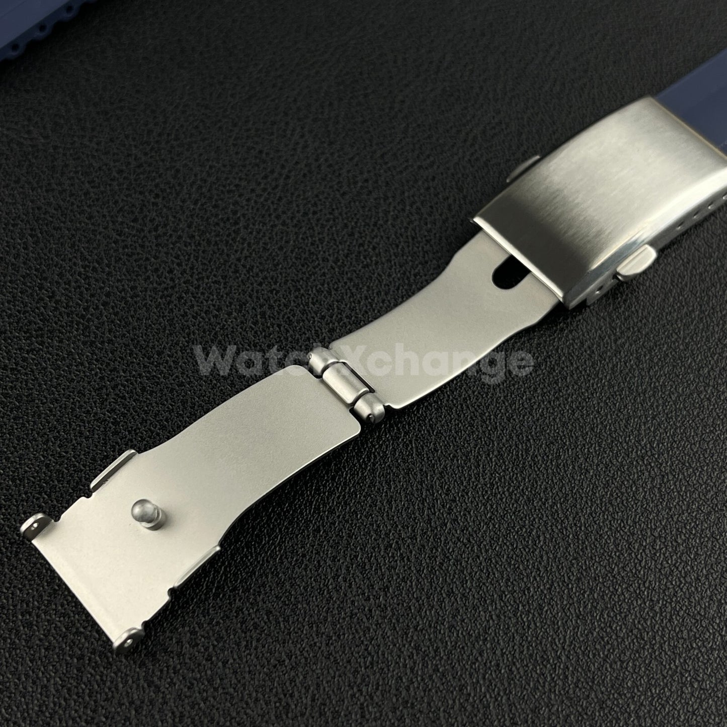 Blue Rubber Watch Strap Deployment Clasp Cut To Size Quick Release 20mm 22mm