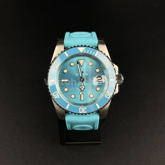 STEELDIVE Sky Blue 41mm Diving Mens Watch NH35 Automatic Movement Sapphire Steel