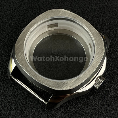 40mm Silver Stainless Steel Watch Case For Japanese NH35 NH36 NH38