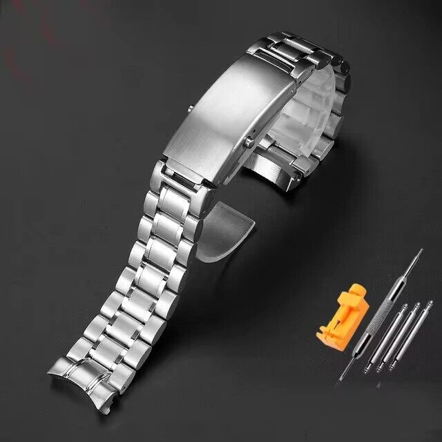 22mm Stainless Steel Omega Seamaster Strap Bracelet Silver Watch Band - 5 Beads