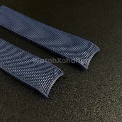 Blue Rubber Watch Strap For Longines Hydroconquest Deployment Clasp 21mm