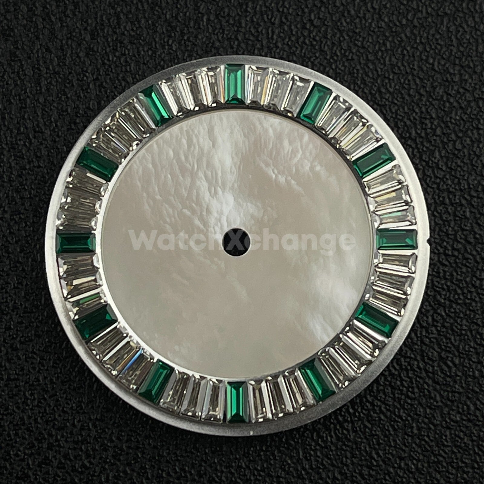 28.5mm Green & White Pearl Shell Texture Watch Dial for SEIKO NH35 NH36 Movement