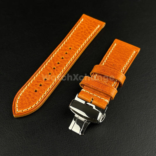 Mens Genuine Light Brown Leather Watch Strap Band for PANERAI FOSSIL 20, 22 24mm