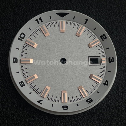36.5mm White & Rose Gold Watch Dial for SEIKO NH35 NH35A Watch Movement