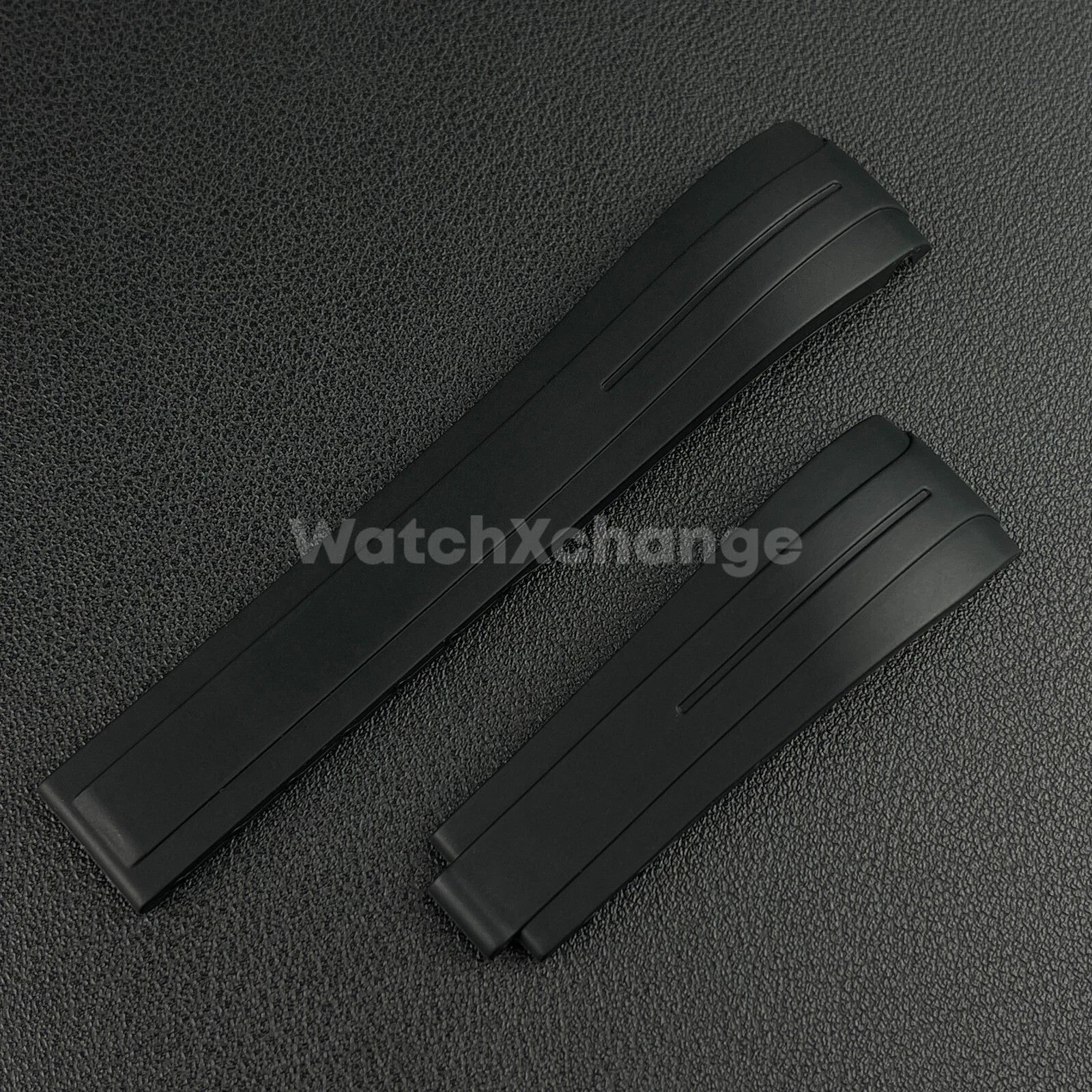 Black 21mm 22mm Curved Rubber Strap for Rolex DAYTONA SUBMARINER Yacht-Master