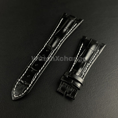 Black High Quality Genuine Leather Watch band Strap 28mm for AP ROYAL OAK