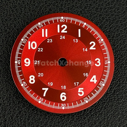 29mm Red Watch Dial w/Green Luminous Replacement for NH35 Watch Movement Parts