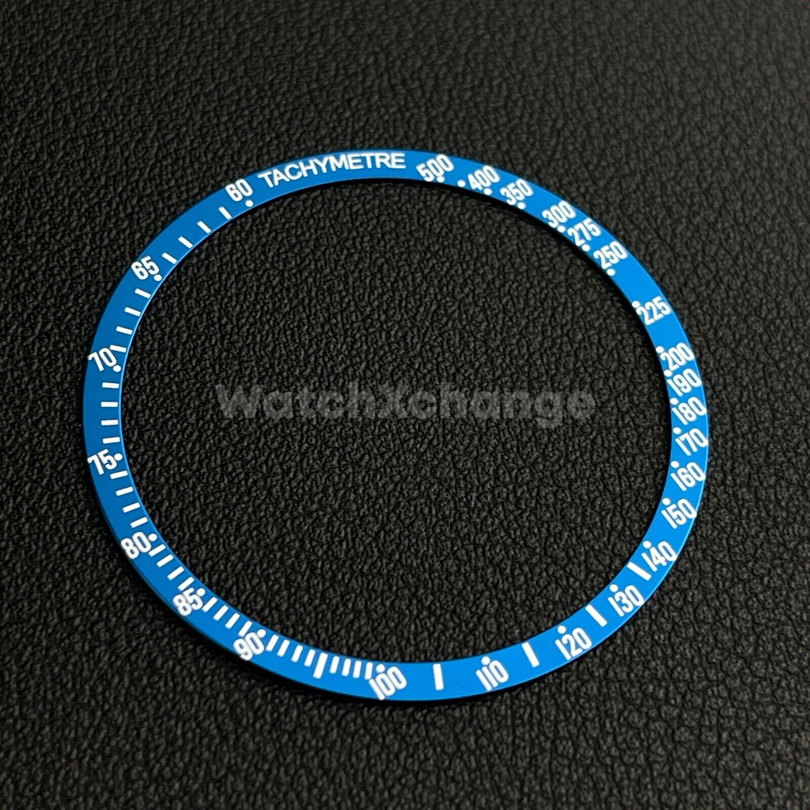 Blue & Silver Flat Aluminium Watch Bezel Insert 38.5mm for VK63 Quartz Watches