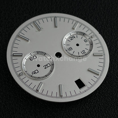 White 32.5mm Modified Watch Dial Accessory for VK64 Quartz Movement