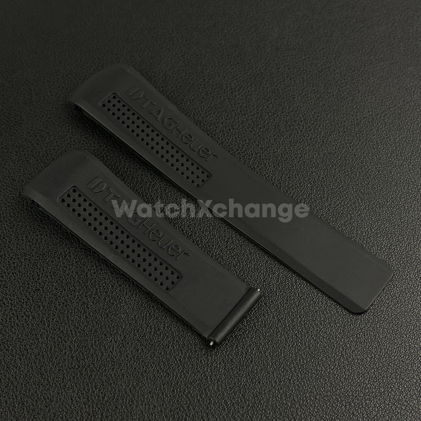 24mm Black Rubber Watch Strap Band Breathable Waterproof For TAG Heuer Carrera