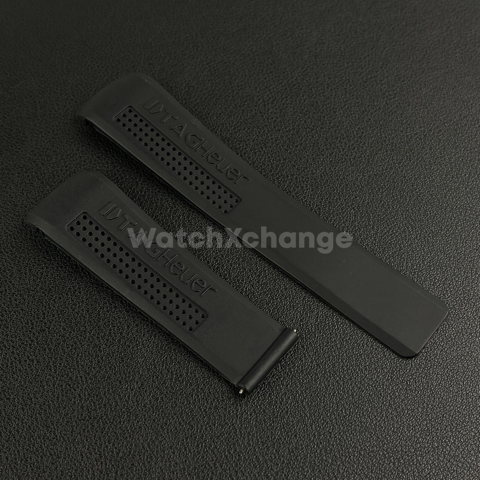 24mm Black Rubber Watch Strap Band Breathable Waterproof For TAG Heuer Carrera