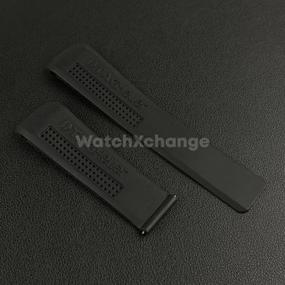 24mm Black Rubber Watch Strap Band Breathable Waterproof For TAG Heuer Carrera