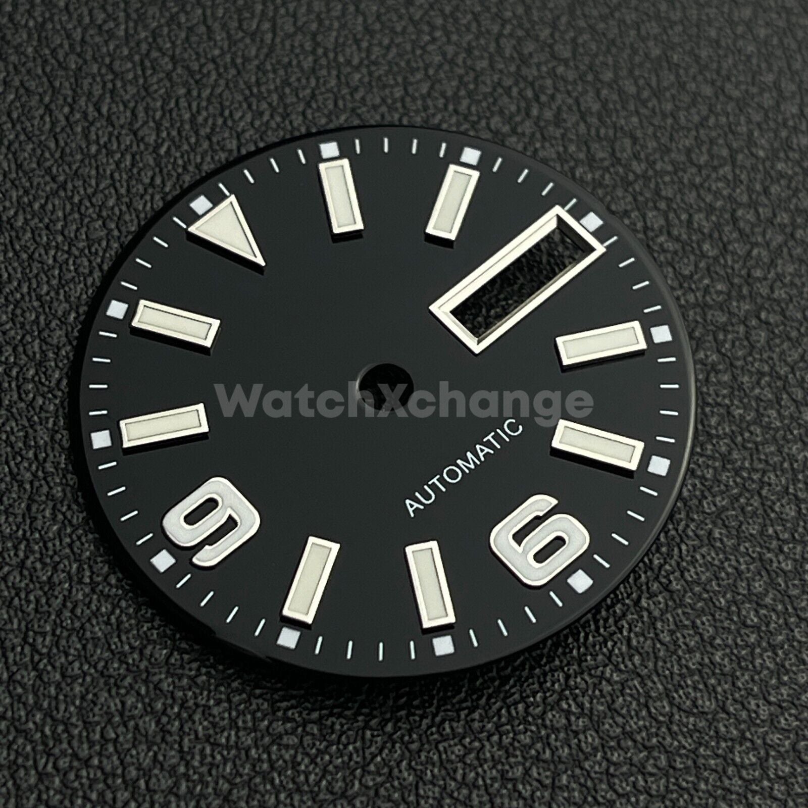 29mm Black Watch Dial Face for NH36 Movements Green Luminous