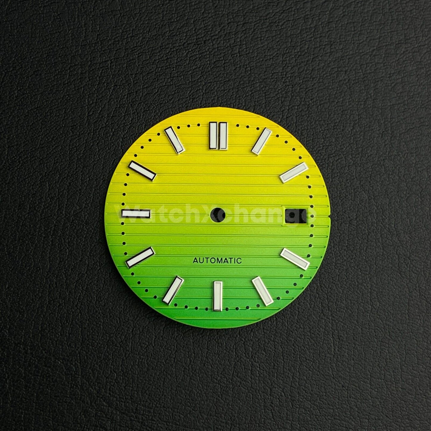 30.5mm Yellow Green Nautilus Style Dial Green Luminous For Seiko NH35 Movement