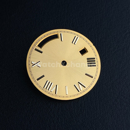 28.5mm Gold Watch Dial Replacement for Seagull ST16 Movement Parts Roman Numeral