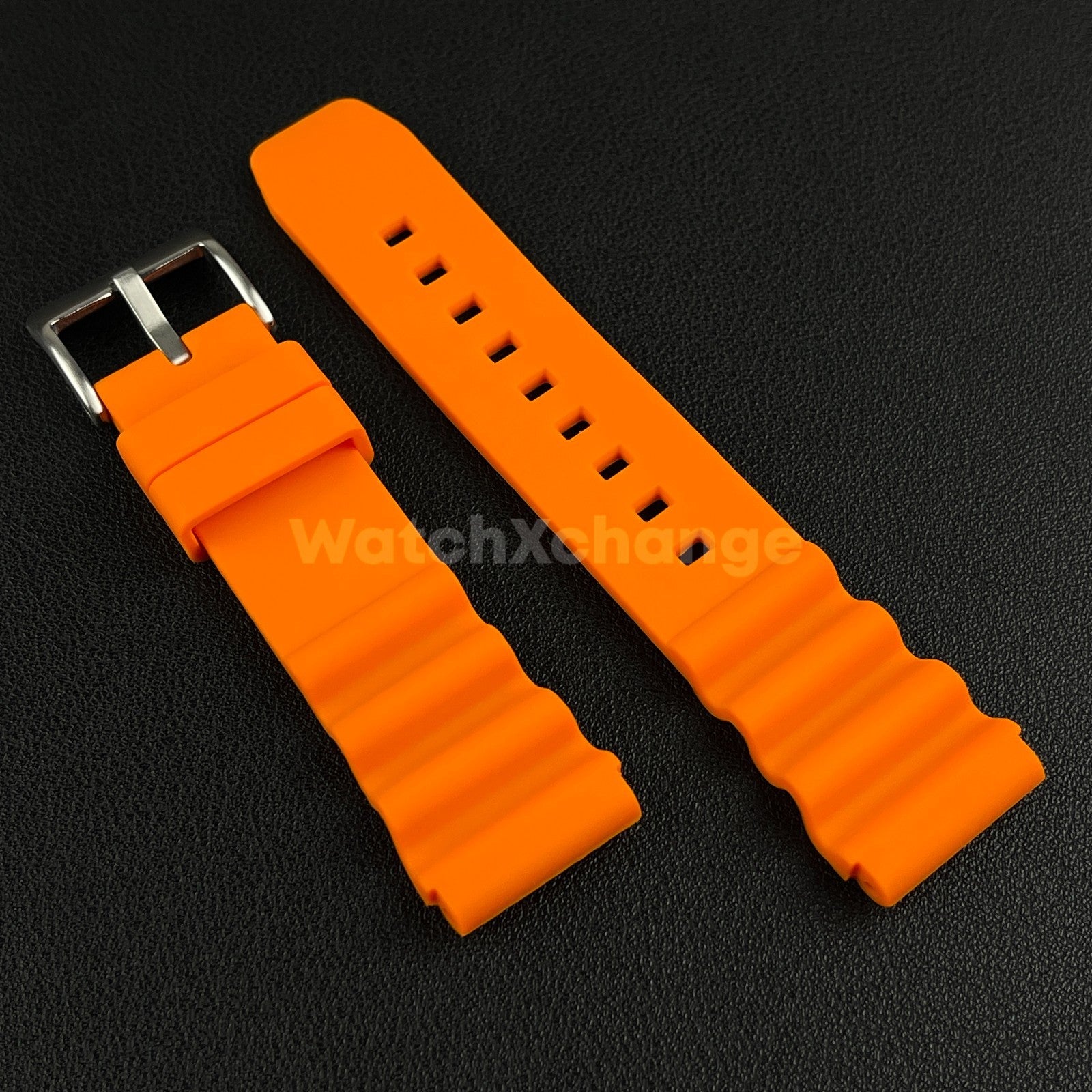 Orange Rubber Watch Strap Band For Rolex Seiko SKX007 Citizen Universal 20/22mm