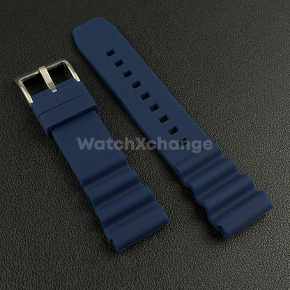 Blue Rubber Watch Strap Band For Rolex Seiko SKX007 Citizen Universal 20/22mm
