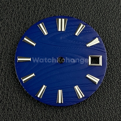 28.5mm Blue Wood Texture Watch Dial Face for Seiko NH35 NH36 Movement