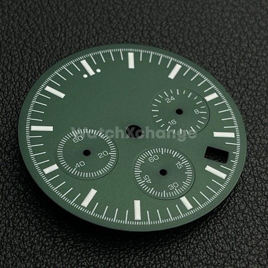 Green 31.5mm Modified Watch Dial Accessory for VK63 Quartz Movement