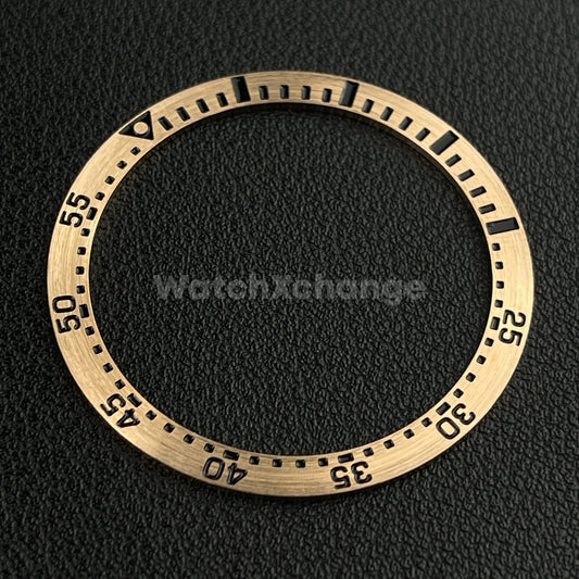Rose Gold Black 38mm Flat Aluminium Bezel Insert Diver Watch Seiko Mod SKX SRPD