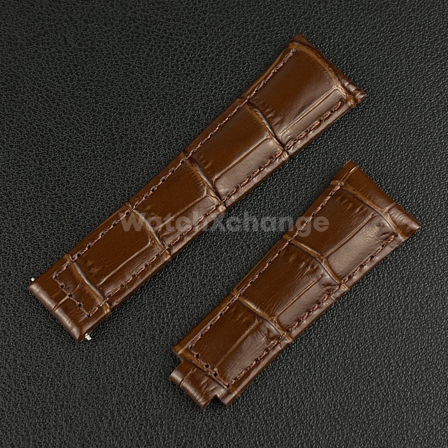 Brown Genuine Leather Strap Band Strap For Rolex Watch Universal 20mm