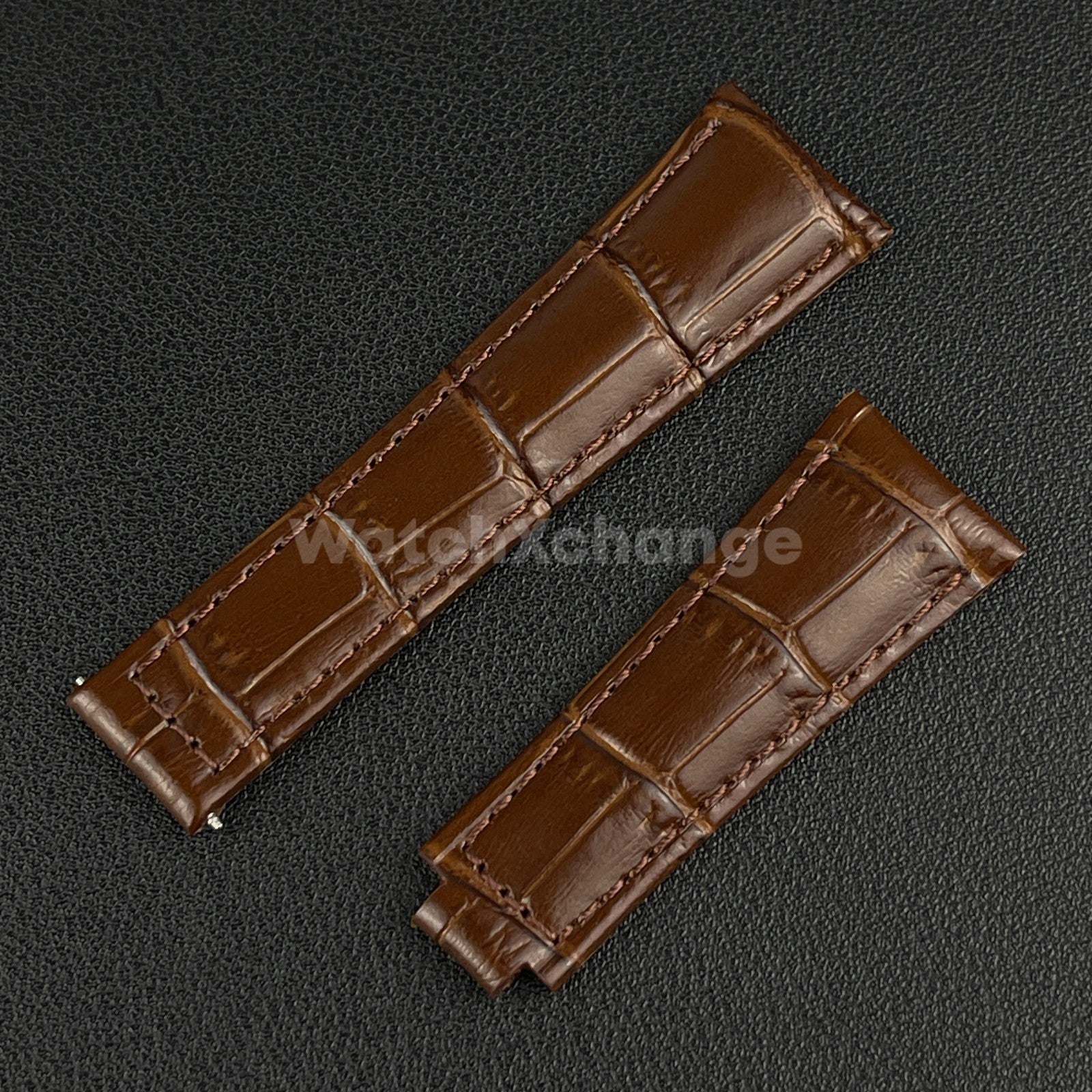 Brown Genuine Leather Strap Band Strap For Rolex Watch Universal 20mm