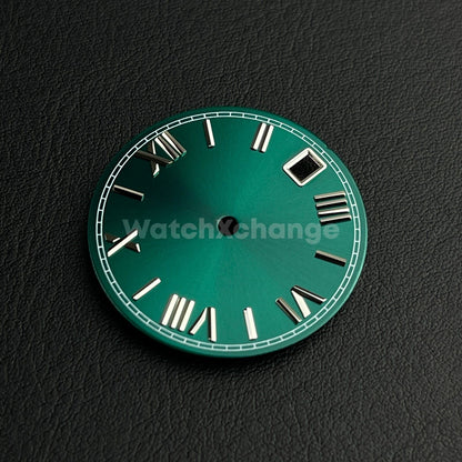 28.5mm Green & Silver Watch Dial for SEIKO NH35 NH36 Watch Movement