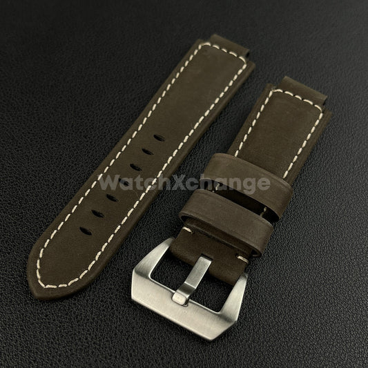 Brown Frosted Leather Watch Strap for Timex Tidal Compass T2N72 T2N720 14mm 16mm