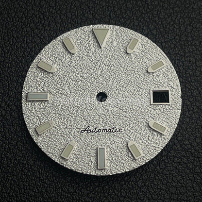 29mm White Watch Dial w/Green Luminous Replacement for NH35 4R35 Movement