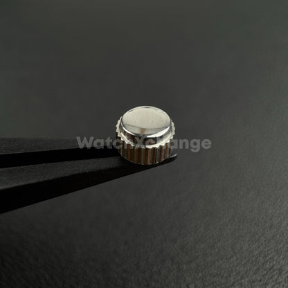 Silver Long Tube Replacement Watch Crown 2.5mm Hole Diameter 4.5mm - 7mm Head