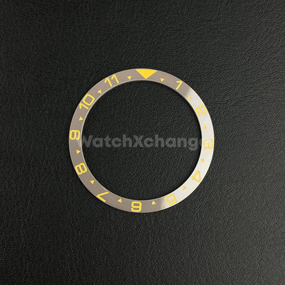 Grey & Gold 38mm Flat Ceramic Bezel Insert For Divers Watch Seiko Mod SKX SRPD