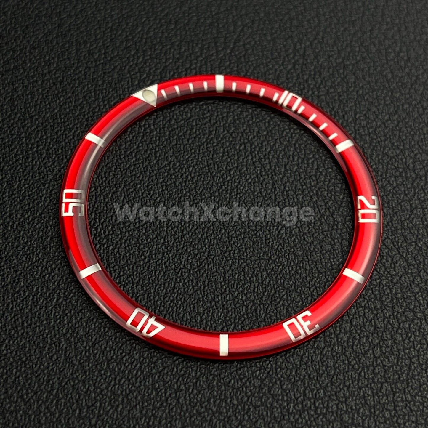 Red & Silver 38mm Flat Resin Bezel Insert For Divers Watch Seiko Mod SKX SRPD