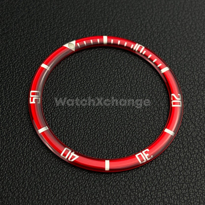 Red & Silver 38mm Flat Resin Bezel Insert For Divers Watch Seiko Mod SKX SRPD