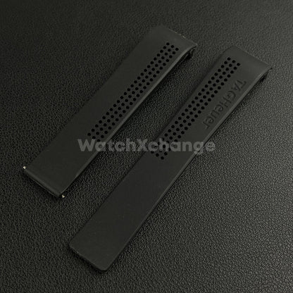 20mm Black Rubber Watch Strap Band Breathable Waterproof For TAG Heuer Carrera