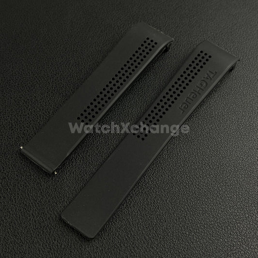 20mm Black Rubber Watch Strap Band Breathable Waterproof For TAG Heuer Carrera