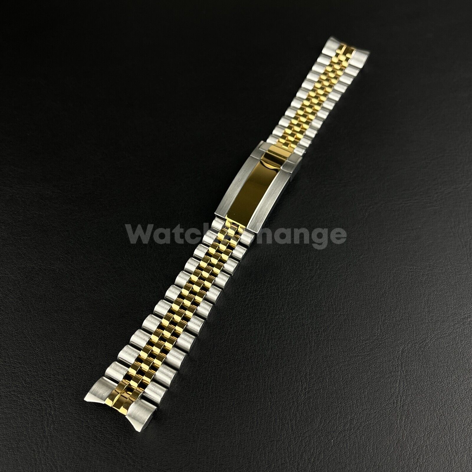 20mm Silver & Gold Jubilee Watchband Bracelet Oyster Deployment Clasp For Rolex