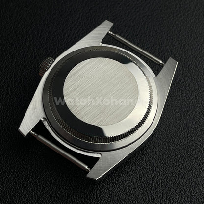 36mm Silver Watch Case Fluted Modified Sapphire Diving for NH35/NH36 Movement