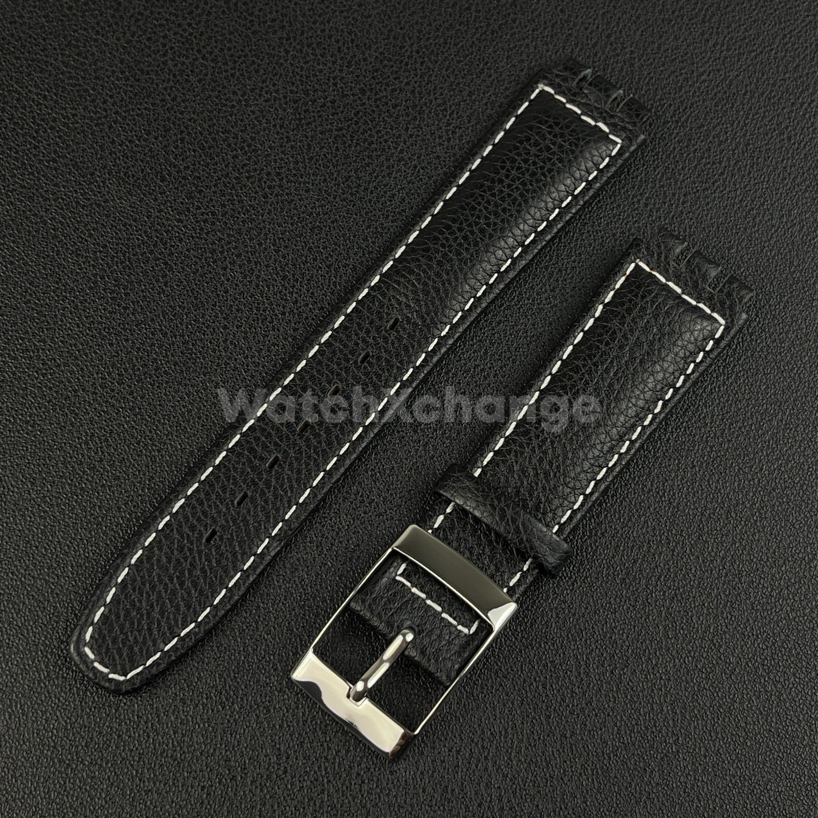 Black Genuine Leather Watch Band Strap 17mm for SWATCH YCS YAS YGS