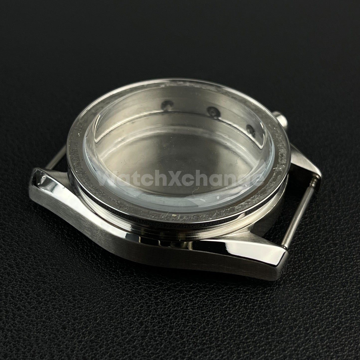 DEFECTIVE 40mm Silver Stainless Steel Watch Case for VK63 Quartz Movement