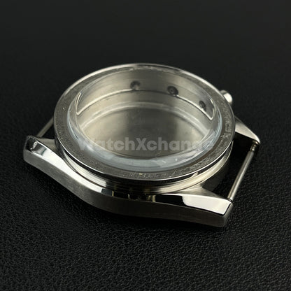 DEFECTIVE 40mm Silver Stainless Steel Watch Case for VK63 Quartz Movement