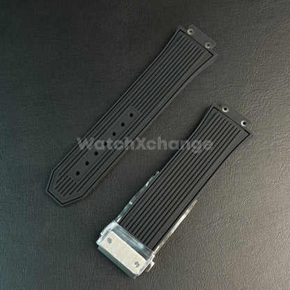 Black Rubber Silicone Watch Strap Waterproof Band 27*17mm Fit HUBLOT BIG BANG