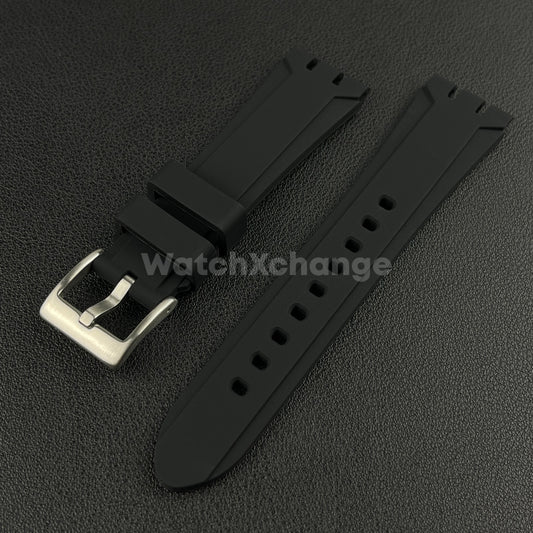 Black 19mm 21mm Rubber Silicone Watch Strap For Swatch YVS420 YVS454 YVS423